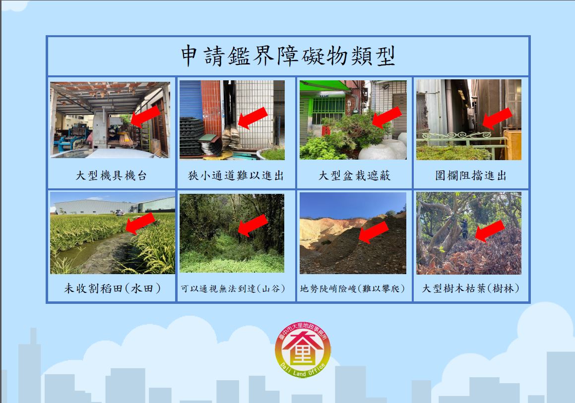 申請鑑界障礙物類型